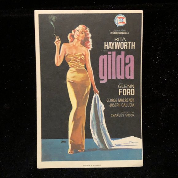 Gilda 1946 Spanish Herald Movie Poster Rita Hayworth, Glenn Ford